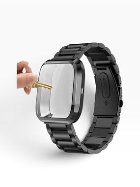 NIB Compatible with Fitbit Versa Bands, Versa 2 Metal Band Large Stainless Steel